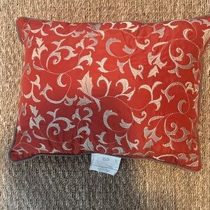 Elegant Red and Gold Decorative Pillow